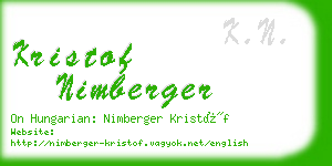 kristof nimberger business card